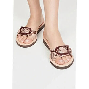 Ancient Greek Sandals Aglaia Slide in Snake Effect